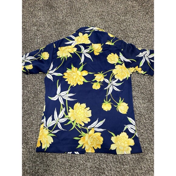 POMARE Blue Small Aloha Hawaiian Button Color Shirt - Picture 9 of 10